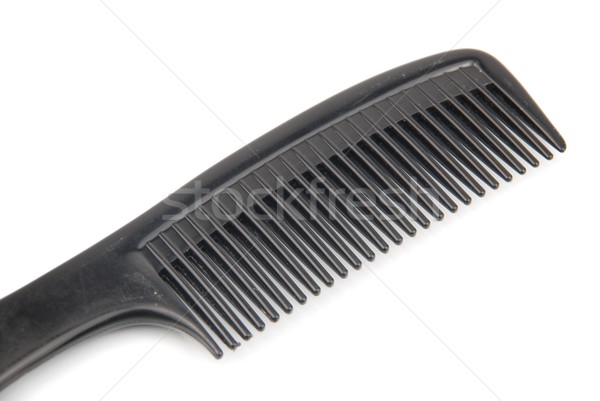 Plástico escova de cabelo pente preto isolado branco Foto stock © luissantos84