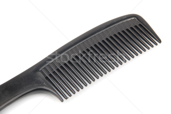 Plastique brosse à cheveux peigne noir isolé blanche [[stock_photo]] © luissantos84