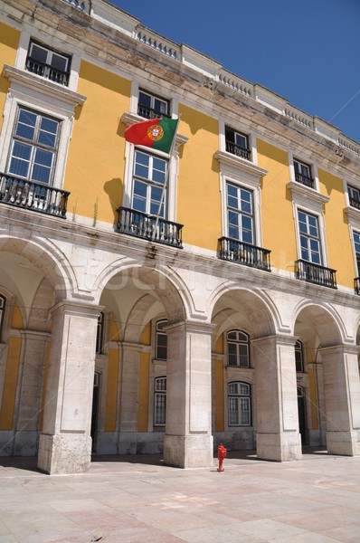 Commerce vierkante Lissabon Geel gebouw vlag Stockfoto © luissantos84