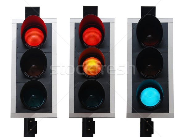 Britannico semafori set isolato bianco arancione Foto d'archivio © luissantos84