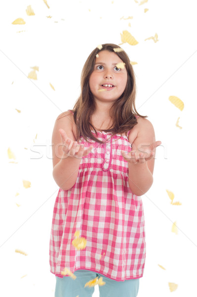 Girl with falling chips Stock photo © luissantos84