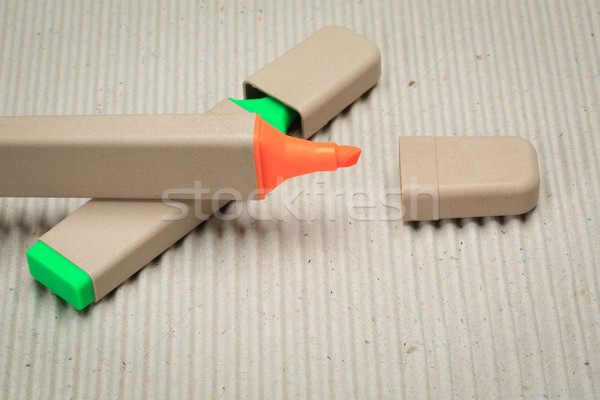 Szövegkiemelő toll papír környezetbarát mozdulatlan készlet Stock fotó © lukchai
