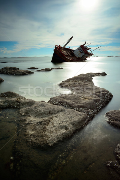 Boat capsized Stock photo © lukchai