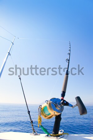 Halászhajók trollkodás viselet arany tekercs rúd Stock fotó © lunamarina