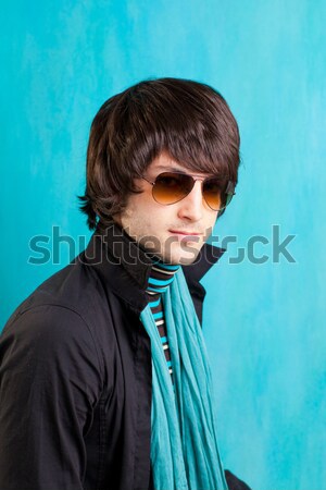 Stock photo: british indie pop rock look retro hip young man