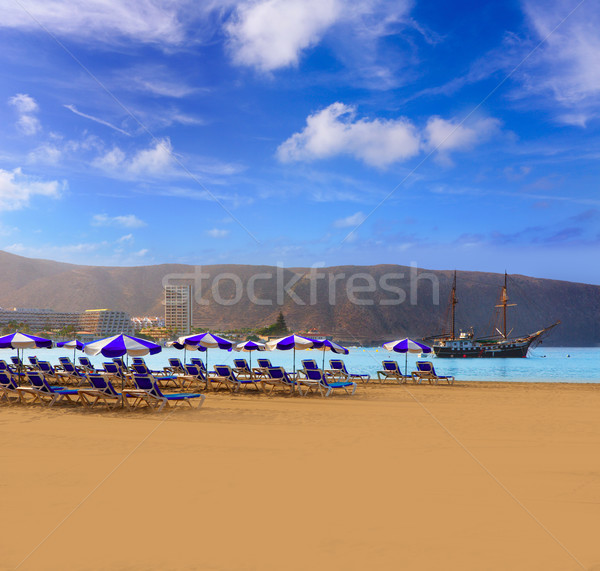 Los Cristianos beach in Arona Tenerife south Stock photo © lunamarina