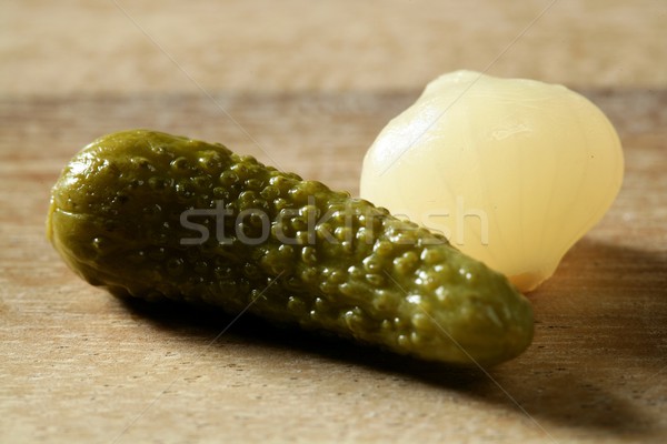 Green pickles macro studio shot, textured skin Stock photo © lunamarina
