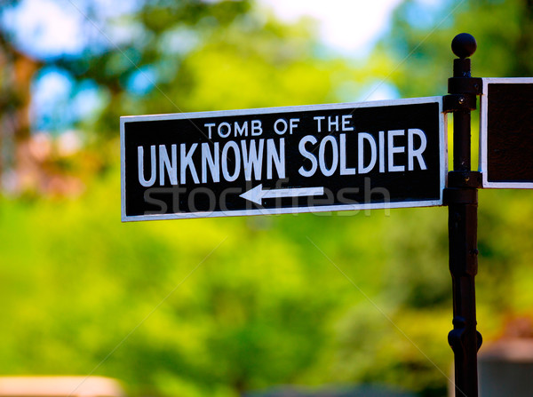 Cimetière inconnu soldat signe Virginie Washington DC Photo stock © lunamarina