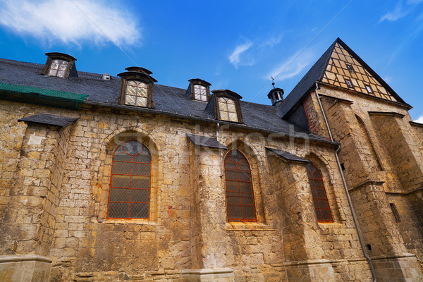 Kilise dağlar Almanya gökyüzü şehir sokak Stok fotoğraf © lunamarina