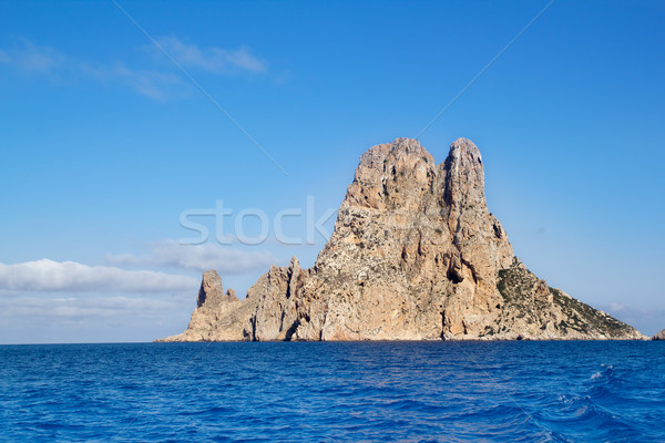 Es Vedra islet island in blue Mediterranean Stock photo © lunamarina