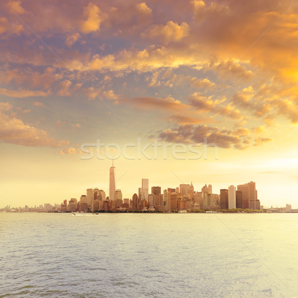 Manhattan New York skyline ny USA business Foto d'archivio © lunamarina