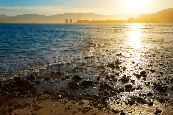 Plajă apus Valencia marea mediterana Spania soare Imagine de stoc © lunamarina