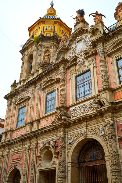 Stock photo: San Luis church facade in Seville of Spain