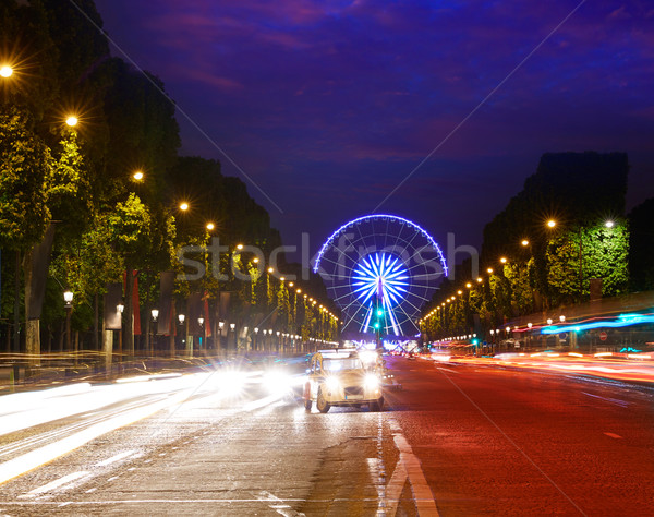 Champs Elysees in Paris and Concorde sunset  Stock photo © lunamarina