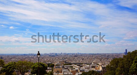 Párizs sziluett légi Montmartre Franciaország égbolt Stock fotó © lunamarina