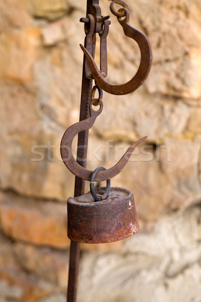 Antique scales rusted iron with weights Stock photo © lunamarina