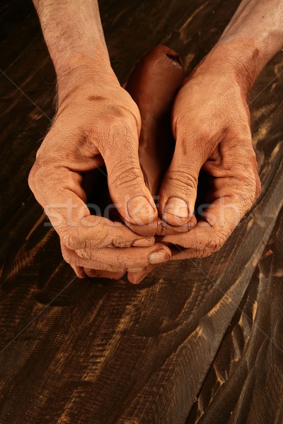 pottery craftmanship potter hands work clay Stock photo © lunamarina
