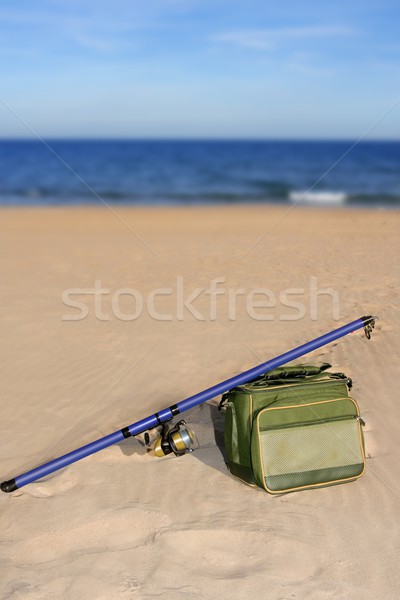рыбалки стержень окна песчаный пляж морем воды Сток-фото © lunamarina
