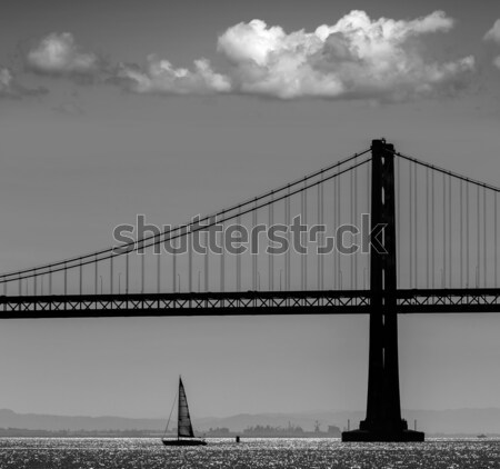 San Francisco Bay bridge sailboat from Pier 7 California Stock photo © lunamarina