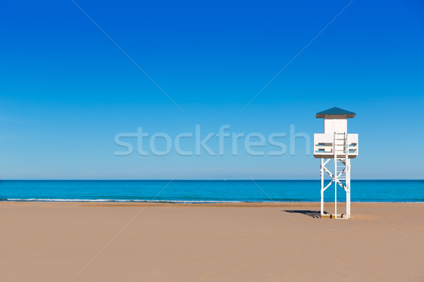 Strand Valencia middellandse zee Spanje toren natuur Stockfoto © lunamarina