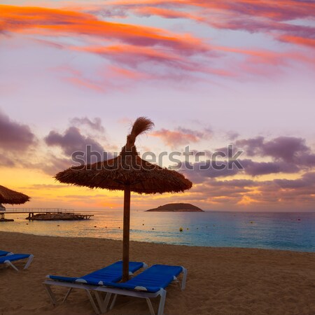 Răsărit plajă Spania cer Imagine de stoc © lunamarina