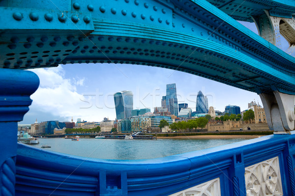 倫敦 塔橋 泰晤士 河 英國 天空 商業照片 © lunamarina