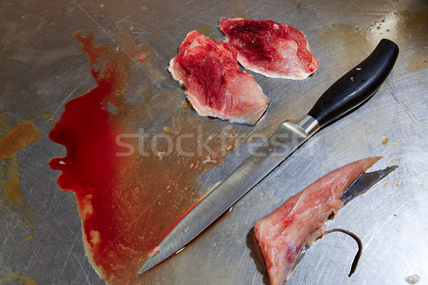 Amberjack fish cheeks fillet process Stock photo © lunamarina