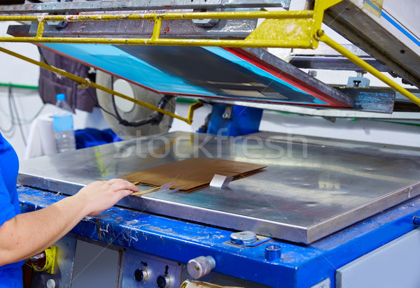 Serigraphy print bags machine printing factory Stock photo © lunamarina