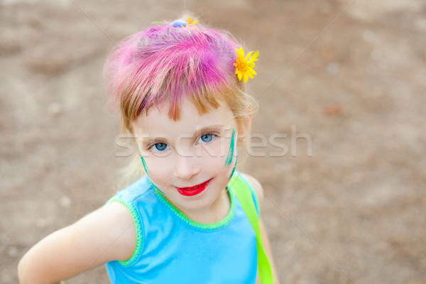 Сток-фото: детей · девушки · лице · макияж · окрашенный