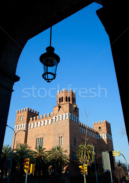 Barcelona drie draak kasteel hemel stad Stockfoto © lunamarina