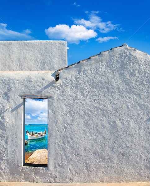 Balearic islands idyllic beach from house door Stock photo © lunamarina