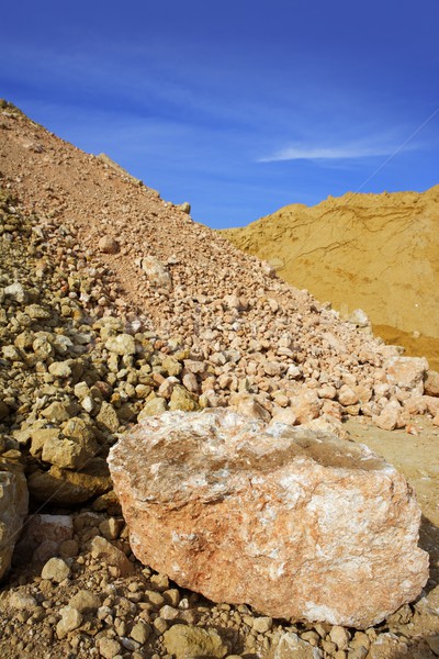 Stock photo: sand quarry mounds of varied sands color