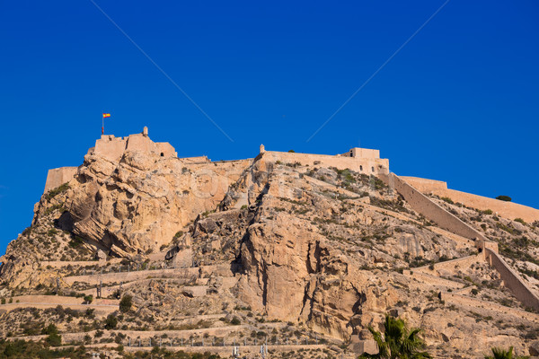 Alicante Santa Barbara castle in Mediterranean spain Stock photo © lunamarina