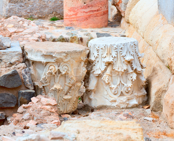 Coloane Roman amfiteatru Spania vechi constructii Imagine de stoc © lunamarina