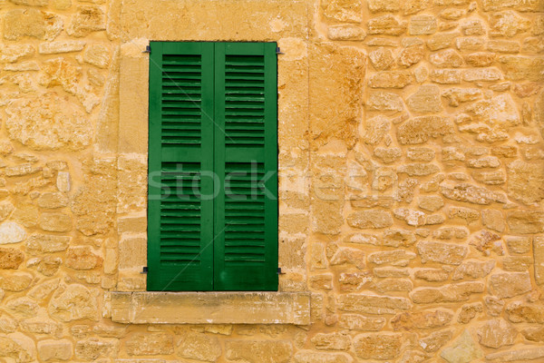 Alcudia Old Town wood shutters Mallorca Stock photo © lunamarina