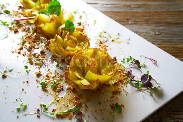 Artichoke roses with truffle and vinaigrette Stock photo © lunamarina