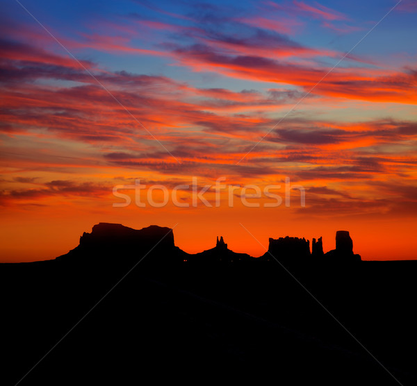 Sunrise on US 163 Scenic road to Monument Valley Park Stock photo © lunamarina