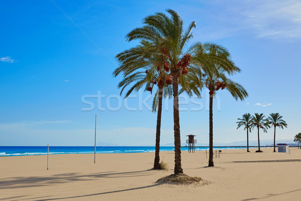 Plajă Valencia Spania cer peisaj ocean Imagine de stoc © lunamarina
