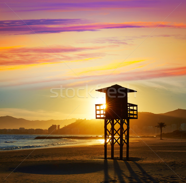 Cullera Playa los Olivos beach sunset in Valencia Stock photo © lunamarina