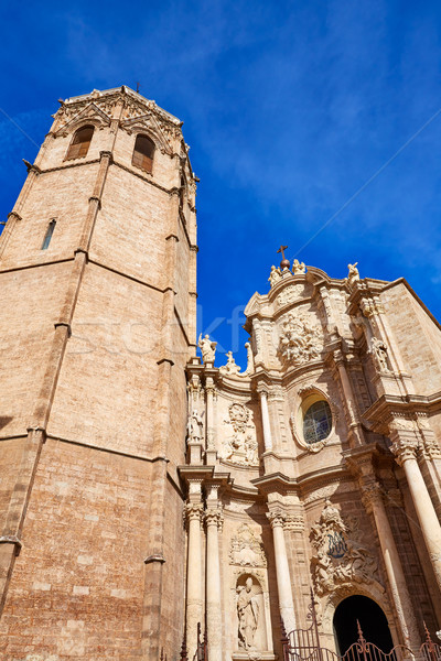 Valencia Cathedral and Miguelete tower Micalet Stock photo © lunamarina