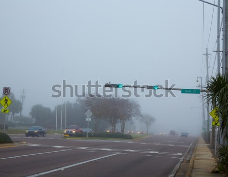 Neblig Dunst Morgen Florida Verkehr Autos Stock foto © lunamarina