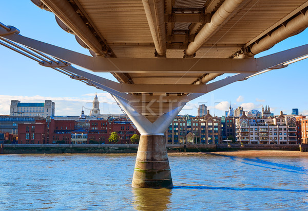 Stock photo: London Millennium bridge skyline UK