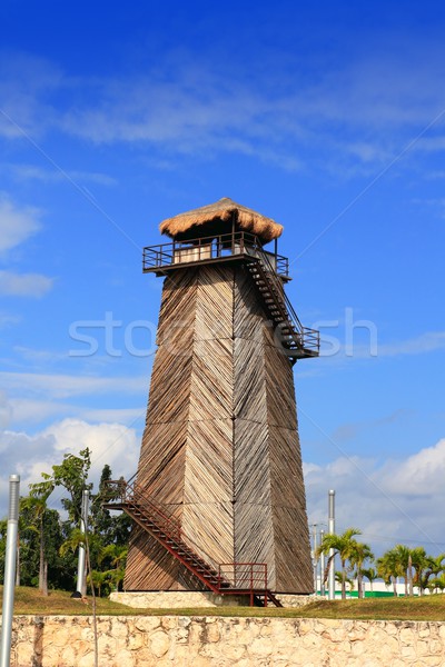 Cancun öreg repülőtér irányítás torony fából készült Stock fotó © lunamarina