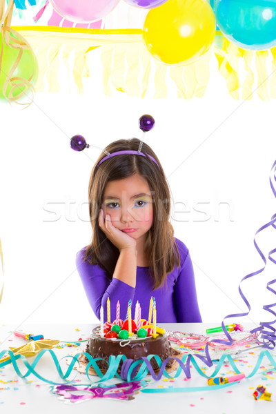 asian child sad bored kid girl in birthday party Stock photo © lunamarina