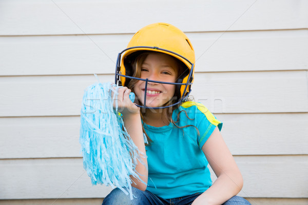 baseball cheerleading pom poms girl happy smiling Stock photo © lunamarina