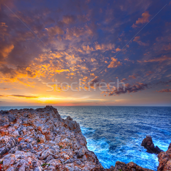 Menorca Punta Nati sunset in Balearic Islands Stock photo © lunamarina