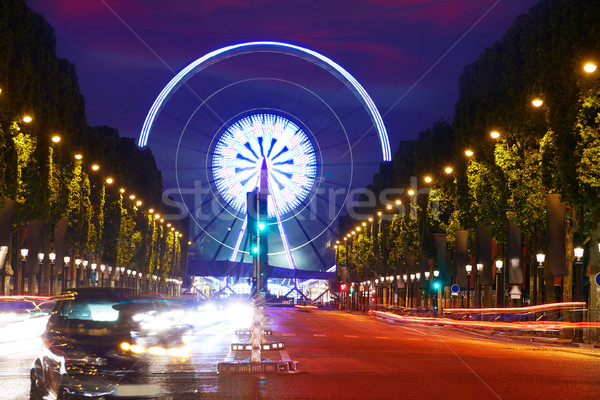 Champs Elysees in Paris and Concorde sunset  Stock photo © lunamarina