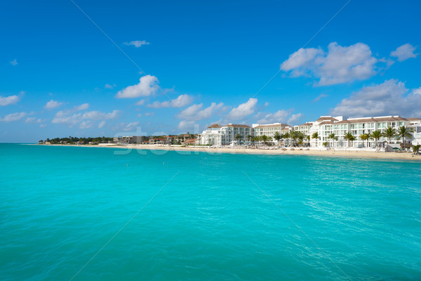 Сток-фото: пляж · Канкун · небе · лет · зданий · песок