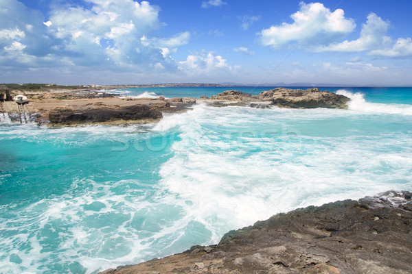 escalo es calo Formentera north rocky coast aqua Stock photo © lunamarina