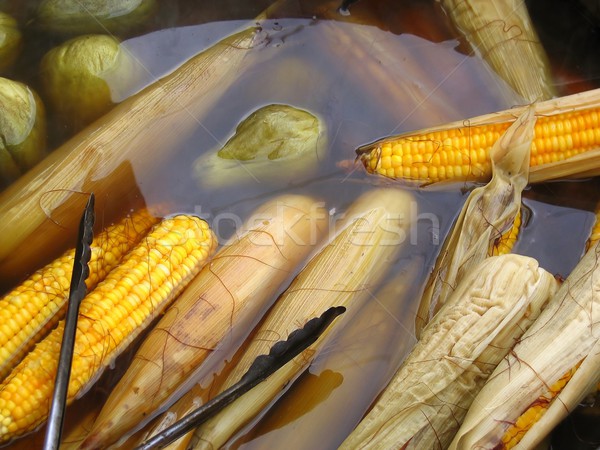 corn cobs and chayote merlitons boiling Stock photo © lunamarina